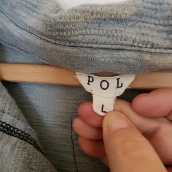 Pol Full Button Lightweight Shirt Size Large Beach Boho Green - Picture 12 of 14